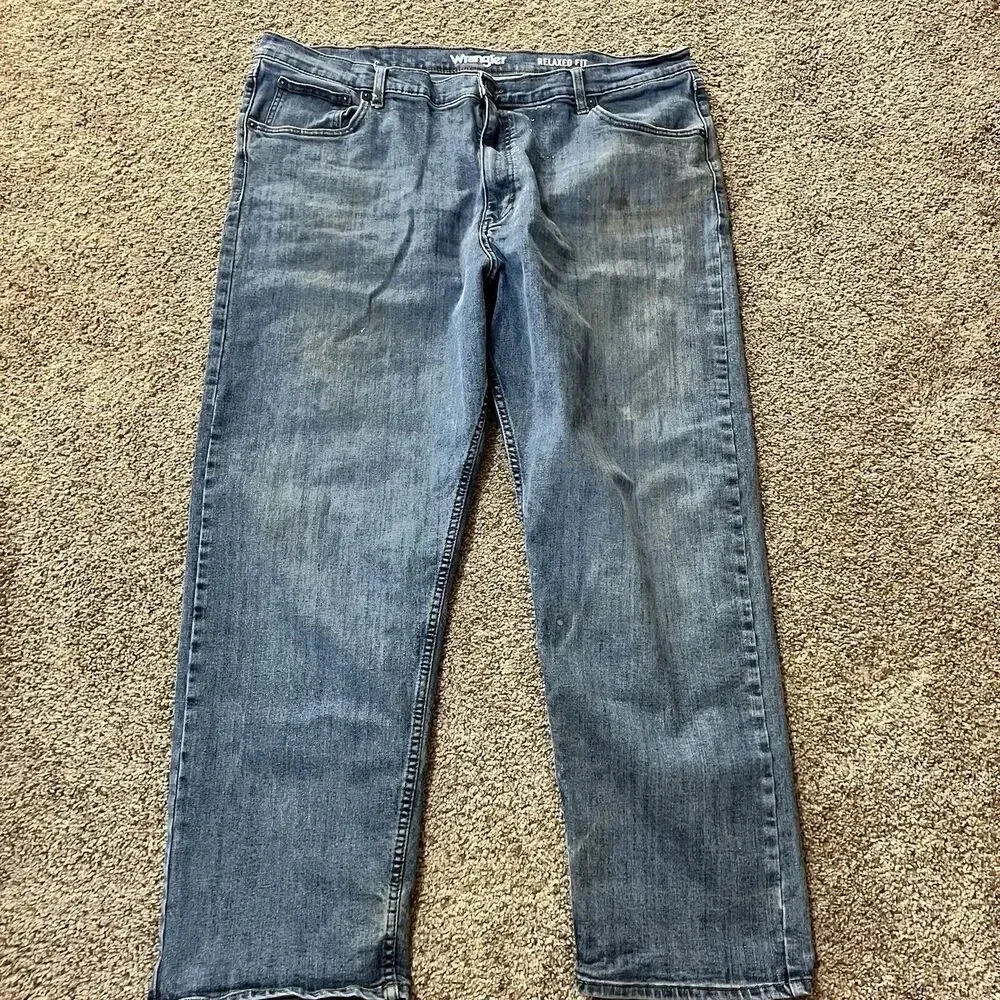 Wrangler Distressed Wide Carpenter‎ Straight Distressed Painter Jean Men 42 X 30
